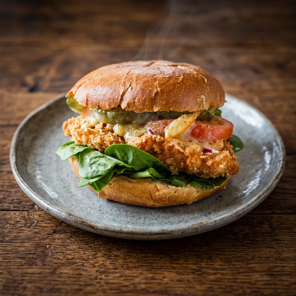 Breaded Chicken Burger at London Burgers — crispy deep-fried chicken on kaiser bun, London Ontario